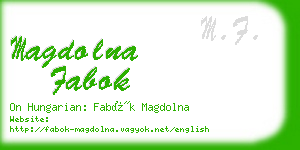 magdolna fabok business card